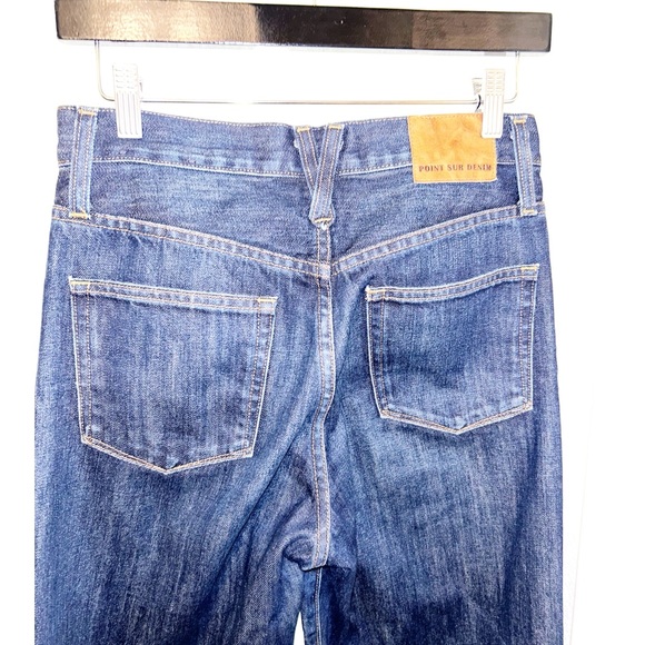 J.CREW Point Sur Denim Wide Leg Crop Raw Hem Dark Wash SZ: 27 - Picture 12 of 14